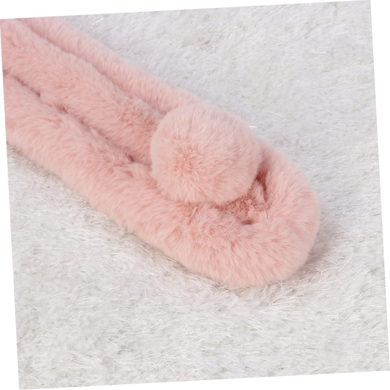 Bufanda de piel sintética rosa para mujer - Cálida y suave