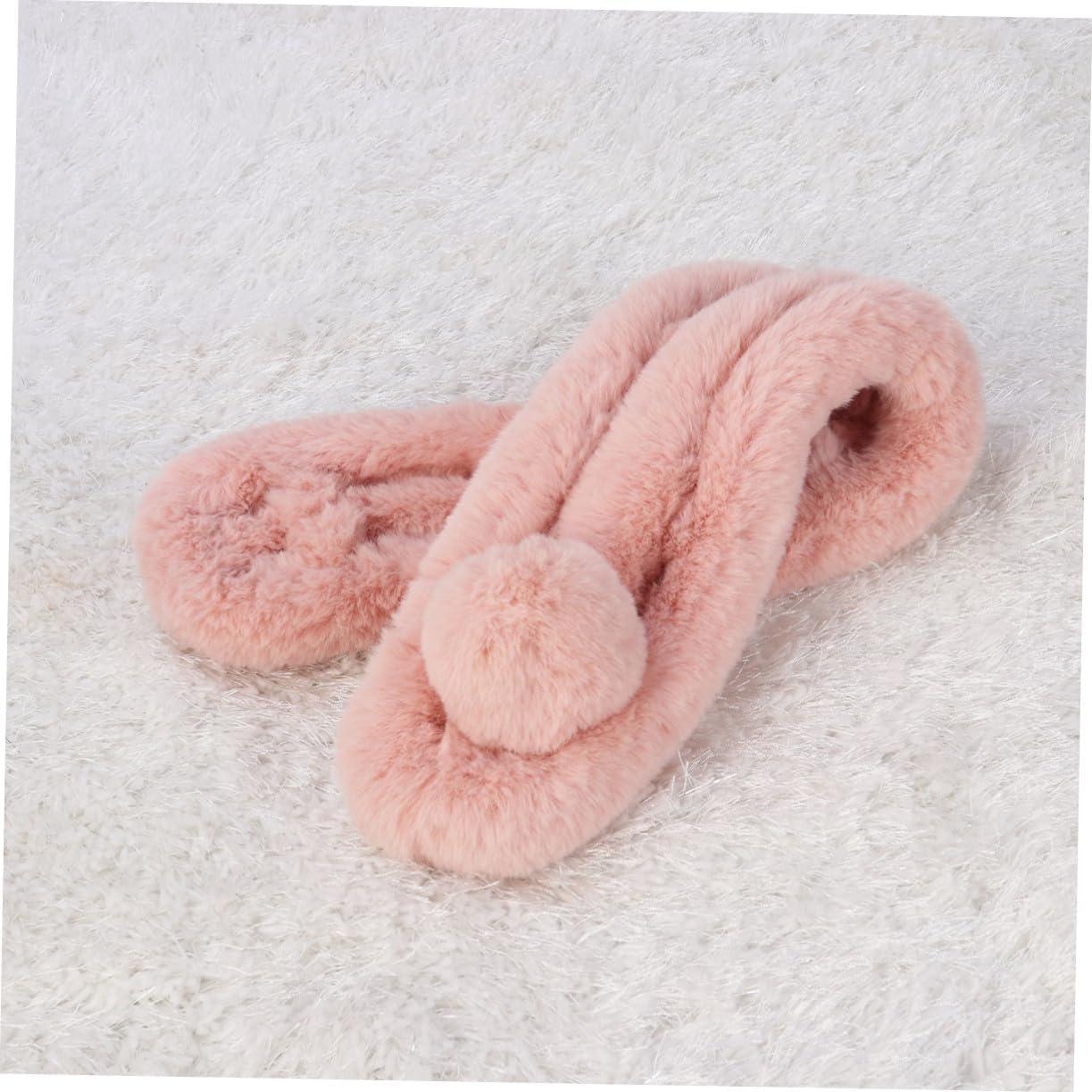 Bufanda de piel sintética rosa para mujer - Cálida y suave