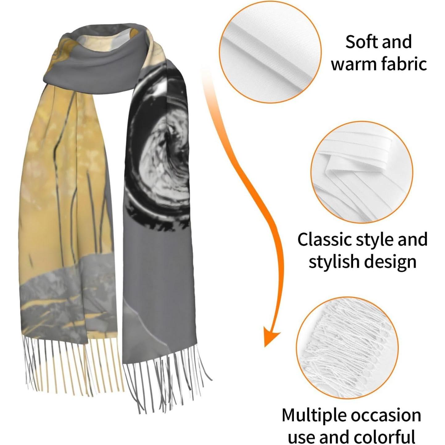 Bufanda de invierno Zorro de Nueve Colas 183x30 cm Imitación Cachemira