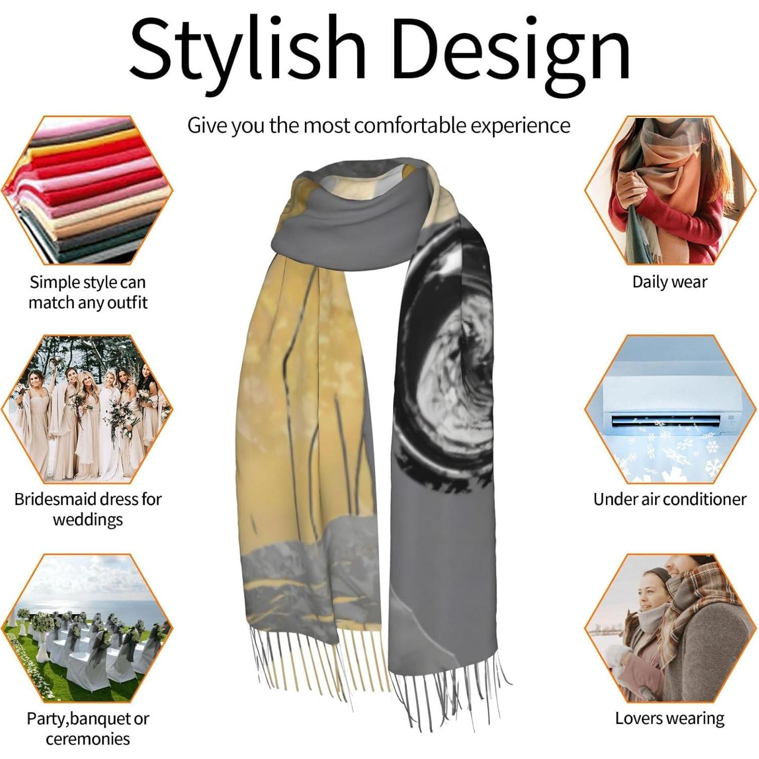 Bufanda de invierno Zorro de Nueve Colas 183x30 cm Imitación Cachemira