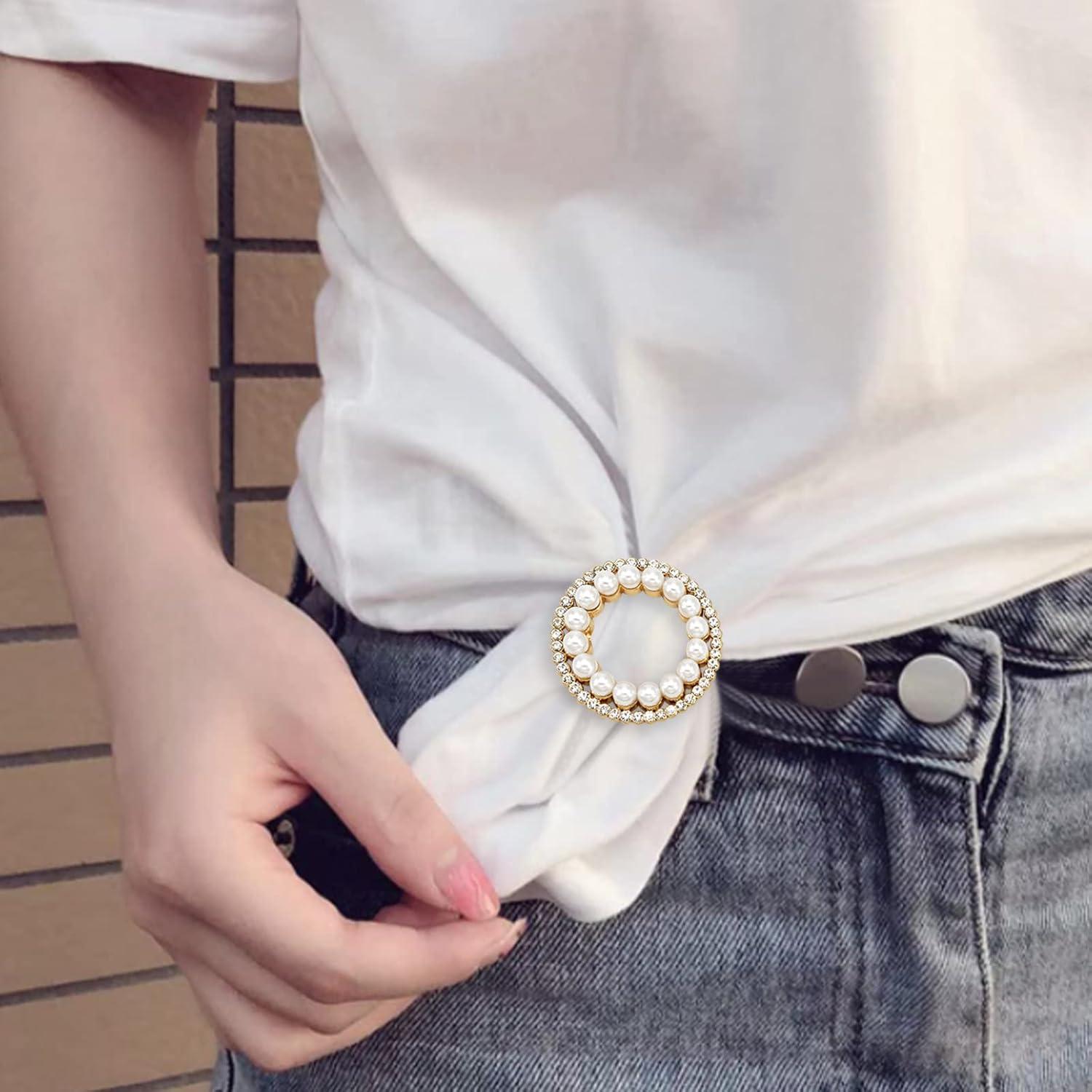 8 Anillos de Bufanda de Seda XUZHAN con Perlas y Rhinestones