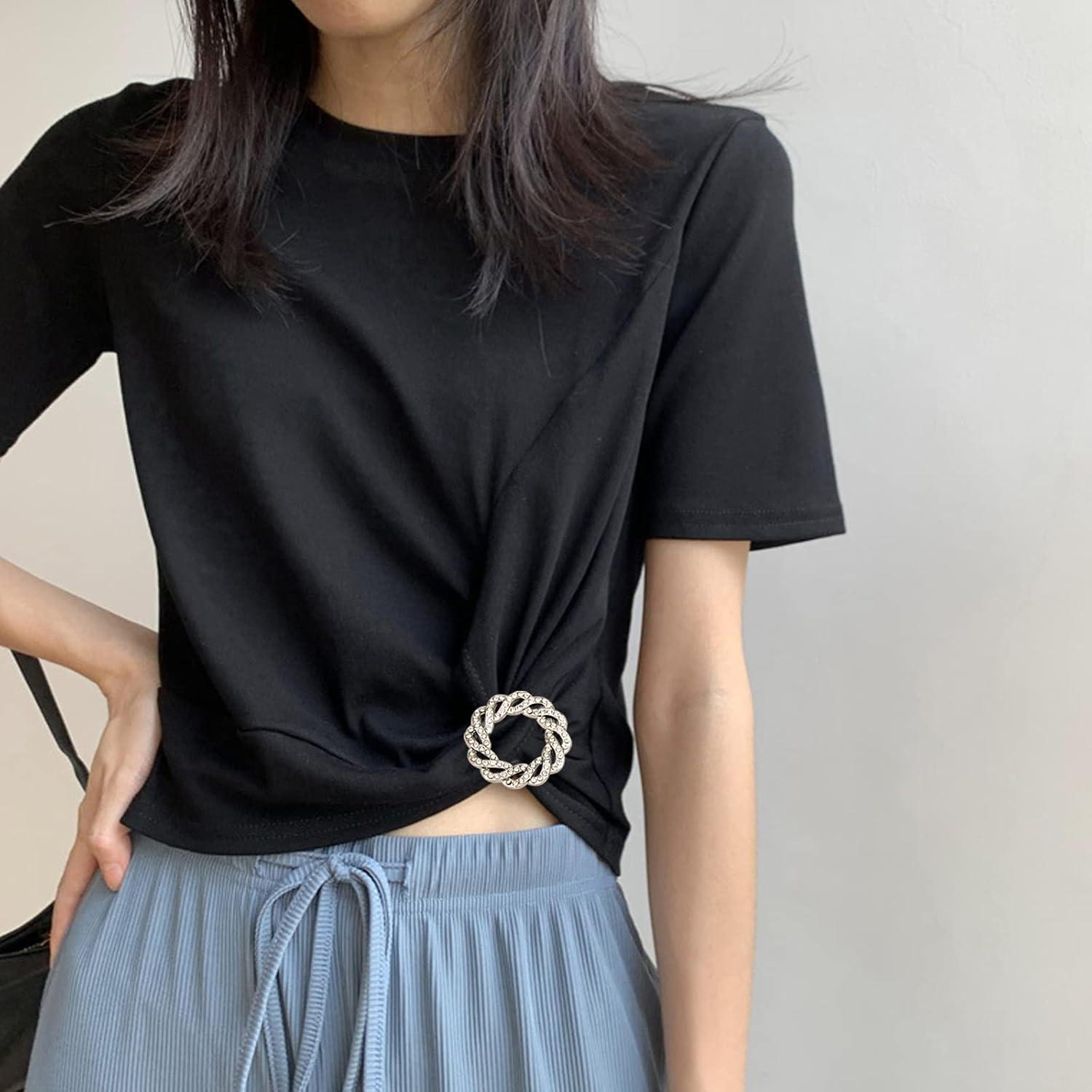 8 Anillos de Bufanda de Seda XUZHAN con Perlas y Rhinestones