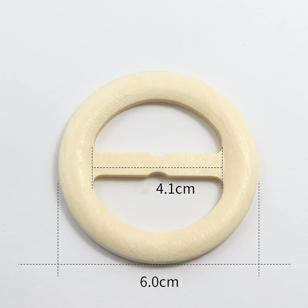 10 Anillos de Clip de Bufanda de Madera Natural ccHuDE