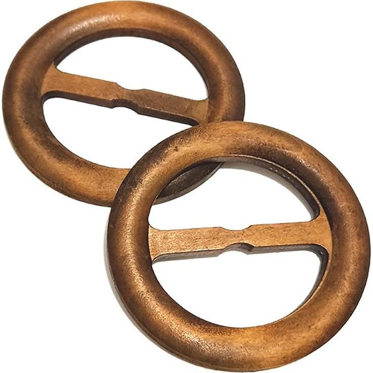 10 Anillos de Clip de Bufanda de Madera Natural ccHuDE