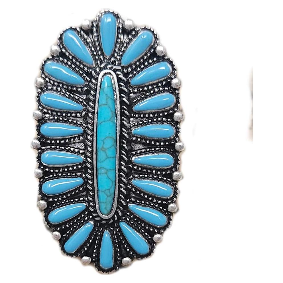 Anillo de Bufanda Concho Occidental Tipi 24mm Turquesa