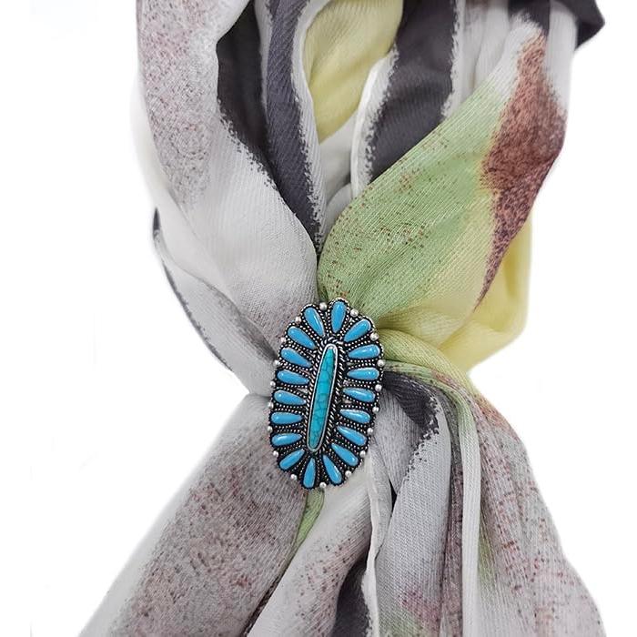 Anillo de Bufanda Concho Occidental Tipi 24mm Turquesa
