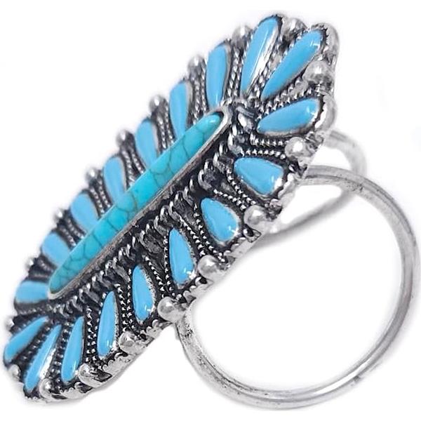 Anillo de Bufanda Concho Occidental Tipi 24mm Turquesa