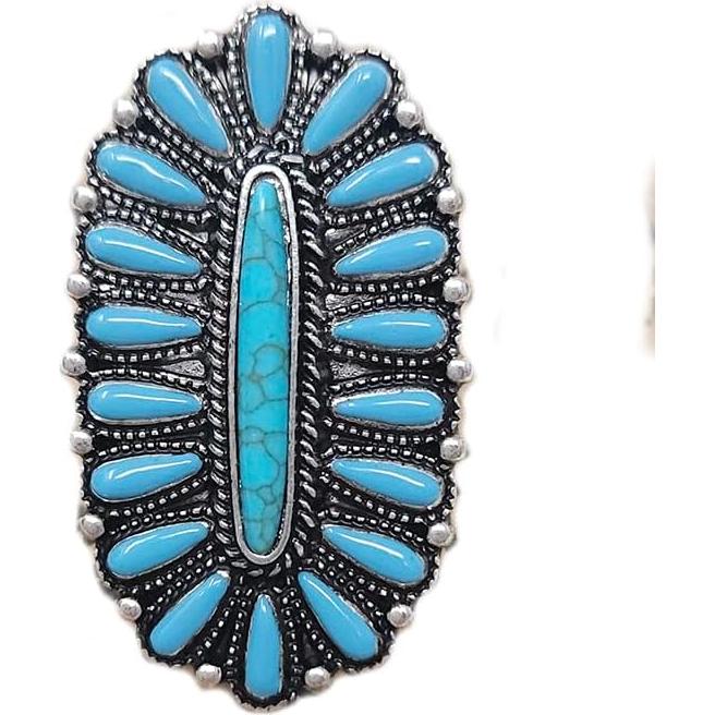 Anillo de Bufanda Concho Occidental Tipi 24mm Turquesa