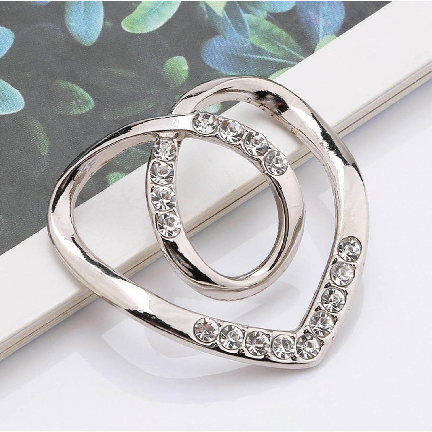 4 Anillos para Bufandas de Mujer - Clips Decorativos de Metal