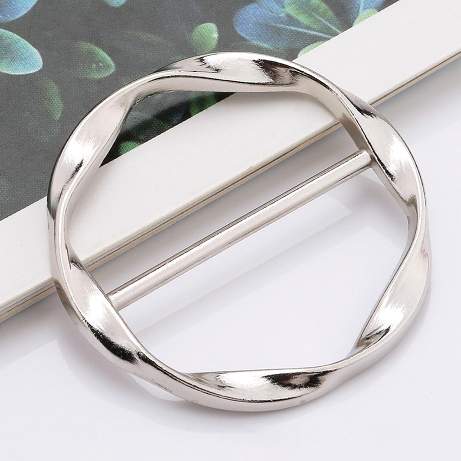 4 Anillos para Bufandas de Mujer - Clips Decorativos de Metal