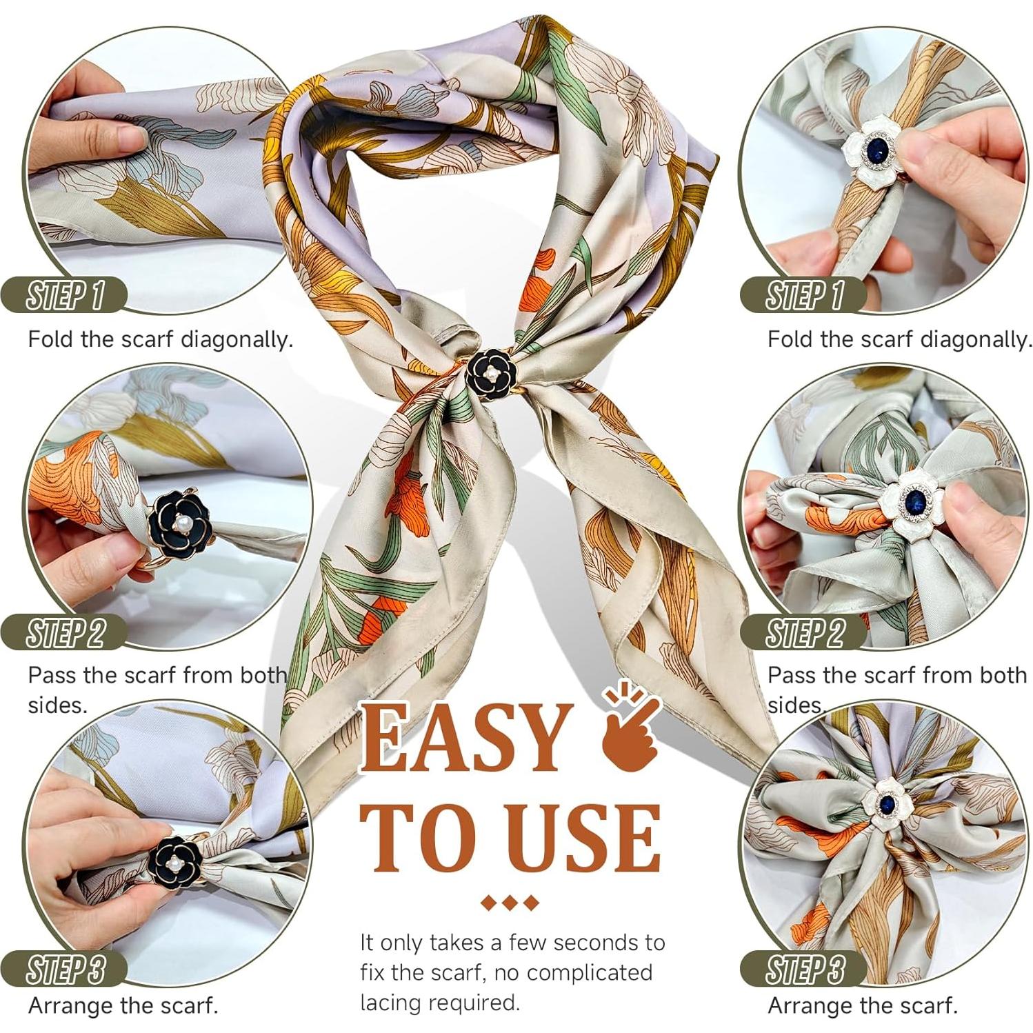 8 Anillos para Bufanda Philbinden en Oro - Clips de Metal Elegantes