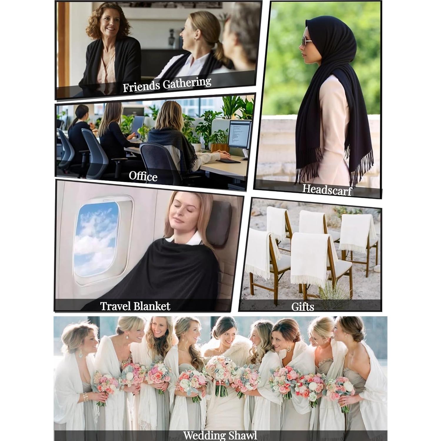 Chal Envueltos Grueso OHAYOMI Cachemira Suave 198x71cm