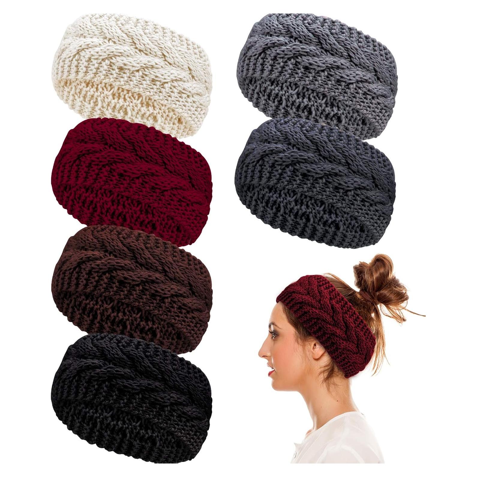 Diademas Trenzadas de Invierno Whaline - 6 Piezas 11 cm