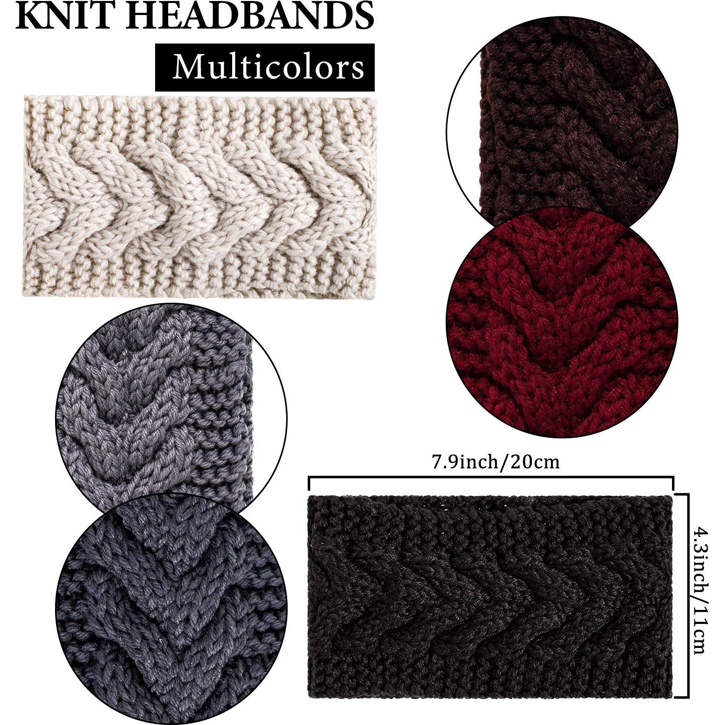 Diademas Trenzadas de Invierno Whaline - 6 Piezas 11 cm