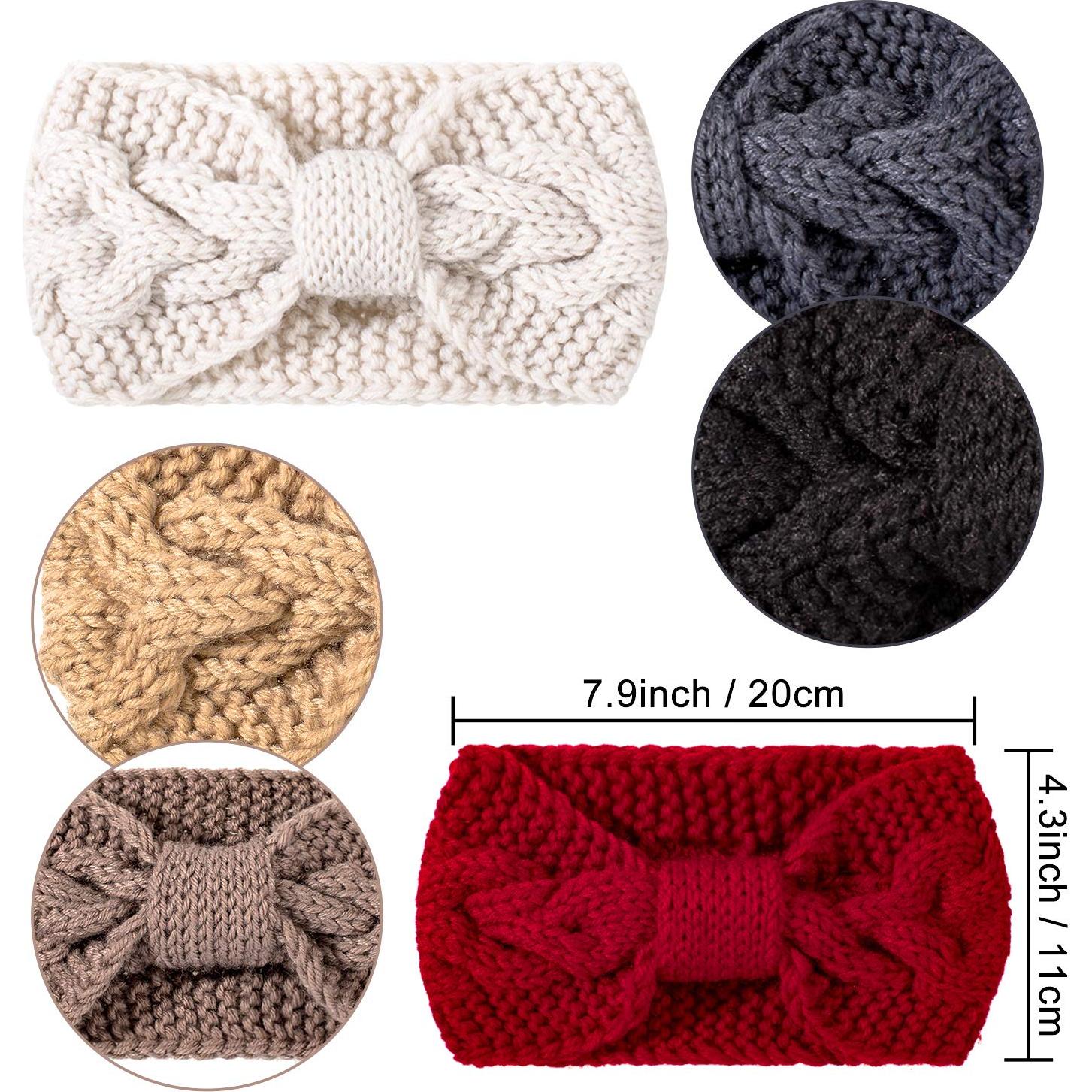 Diademas de Tejido Whaline 6 Piezas Invierno Calentadores de Oídos