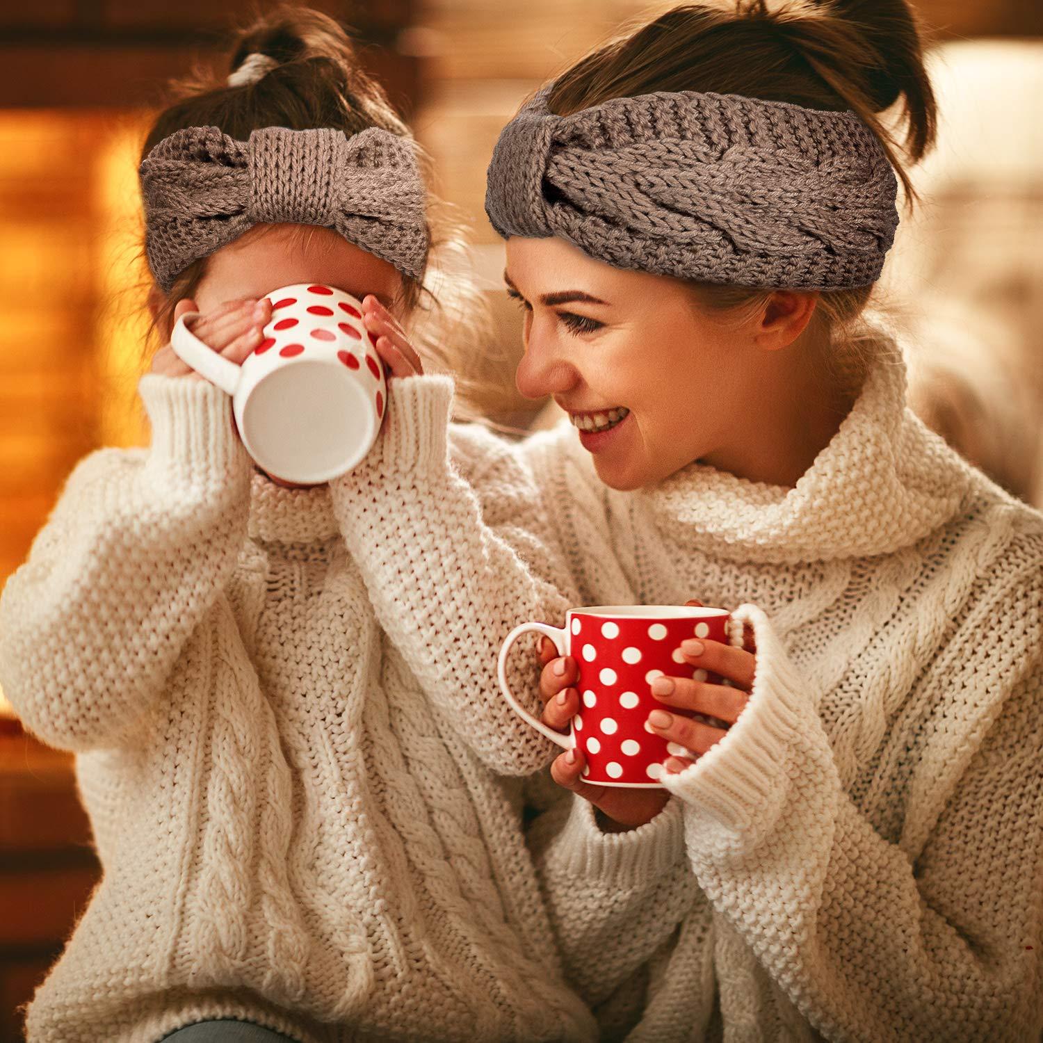 Diademas de Tejido Whaline 6 Piezas Invierno Calentadores de Oídos