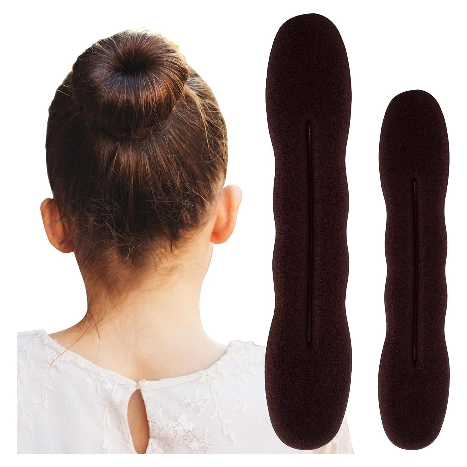 Hacedor de Moño Esponja Pndeyo 2pcs Marrón Accesorios Cabello