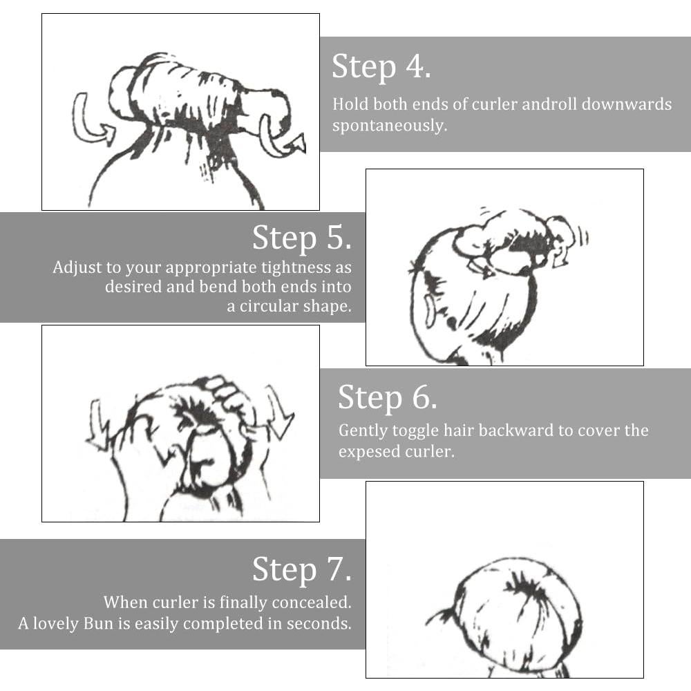 Hacedor de Moño Mágico TOVOT 6 Piezas 2 Tamaños Esponja