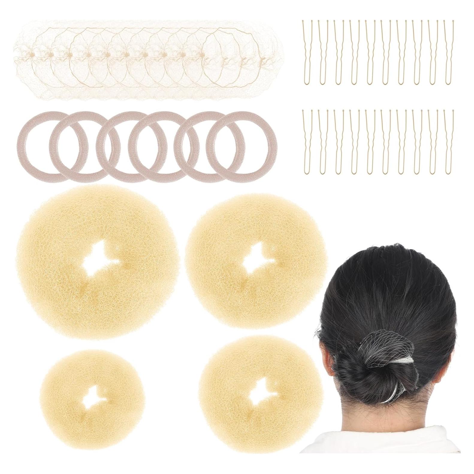 Juego de 40 Piezas para Hacer Moños de Cabello Beige DSLSQD