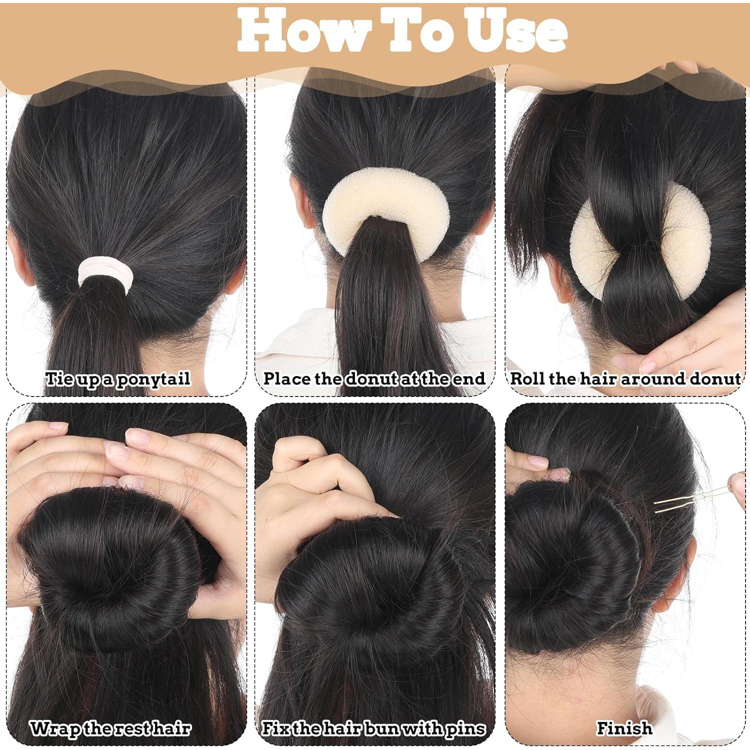 Juego de 40 Piezas para Hacer Moños de Cabello Beige DSLSQD