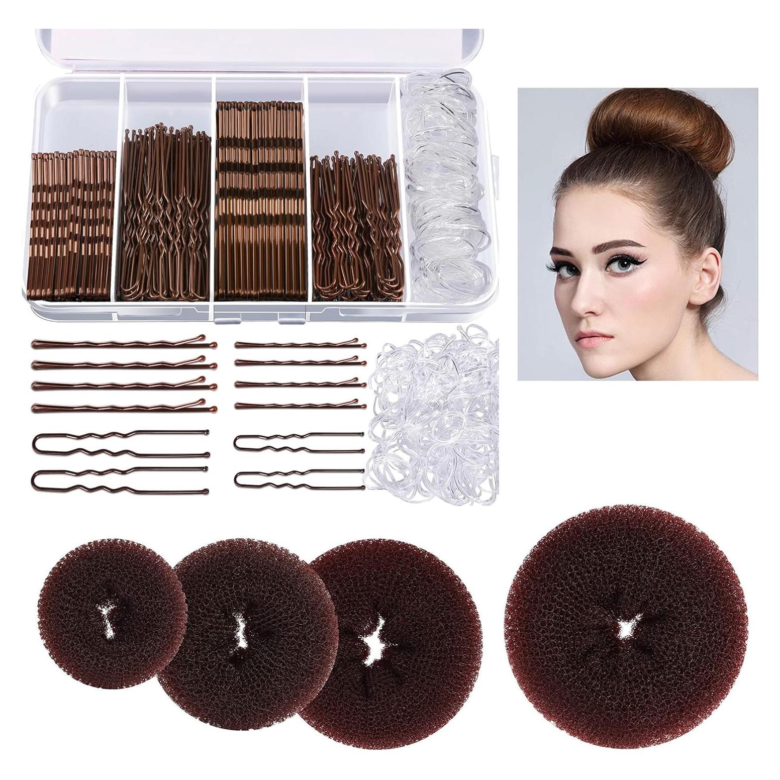 Juego de Hacer Moño BoAn 304 Piezas con Horquillas y Bandas