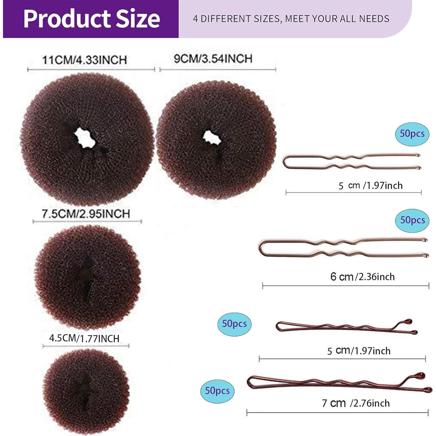 Juego de Hacer Moño BoAn 304 Piezas con Horquillas y Bandas