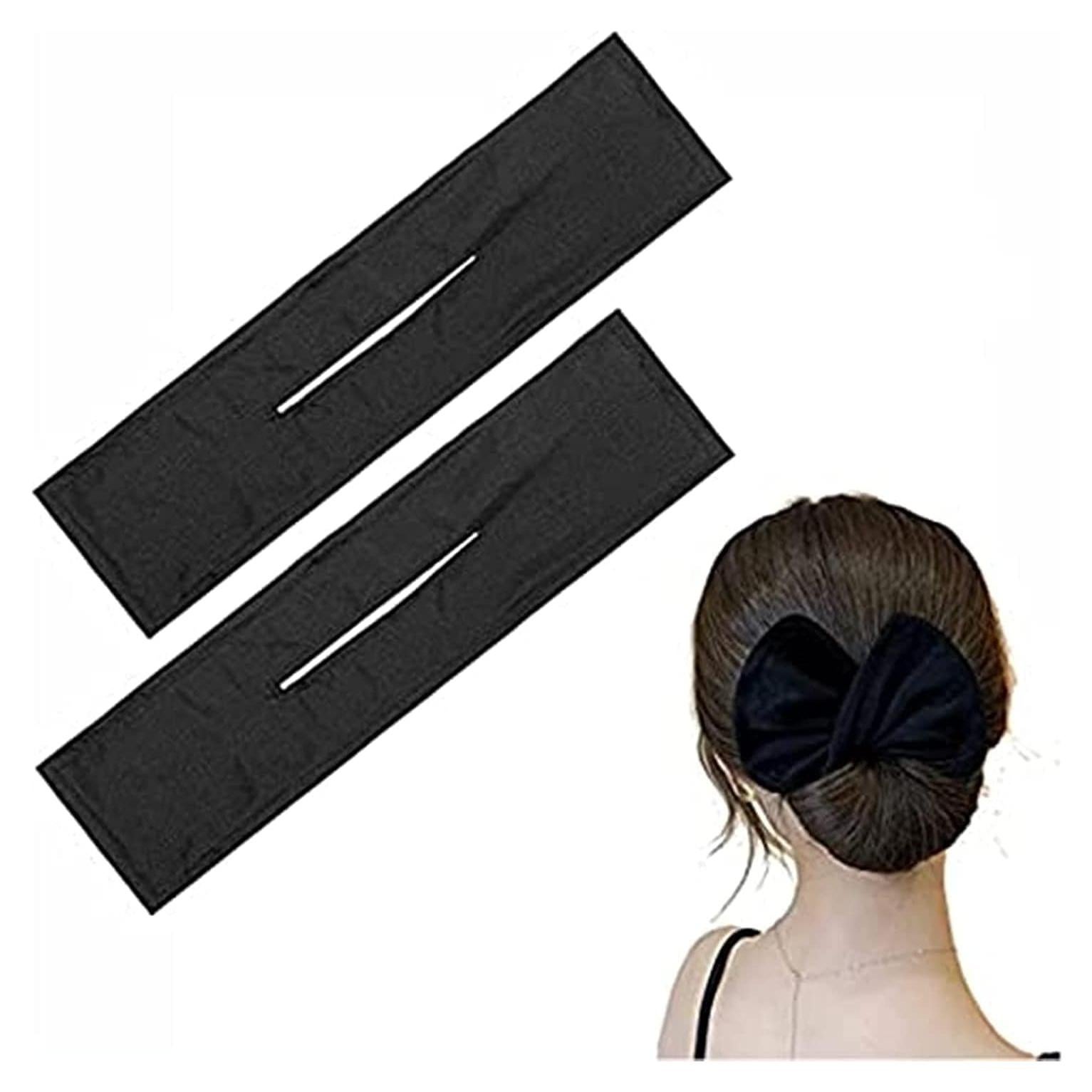 Juego de 2 Clips Mágicos de Tela Negra para Chignon GANPUB
