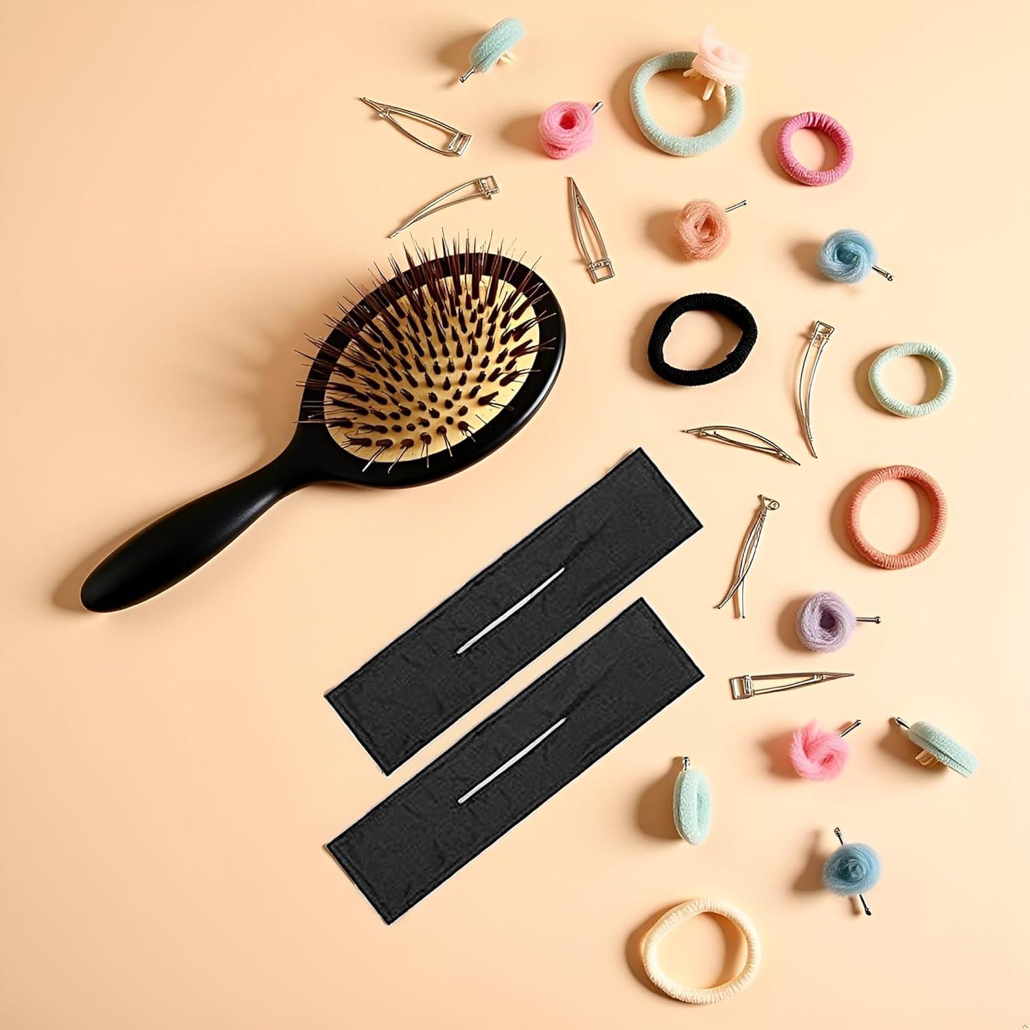 Juego de 2 Clips Mágicos de Tela Negra para Chignon GANPUB