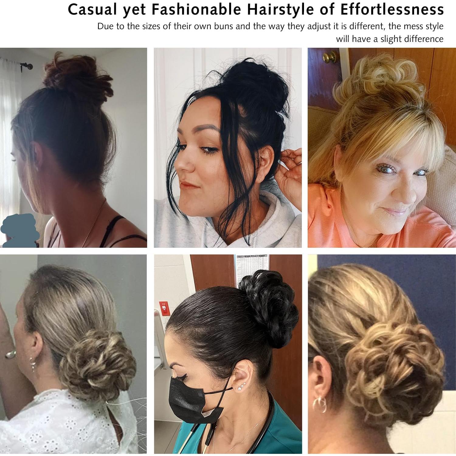 Extensión de moño desordenado Rose Bud, marrón oscuro, 14.5cm