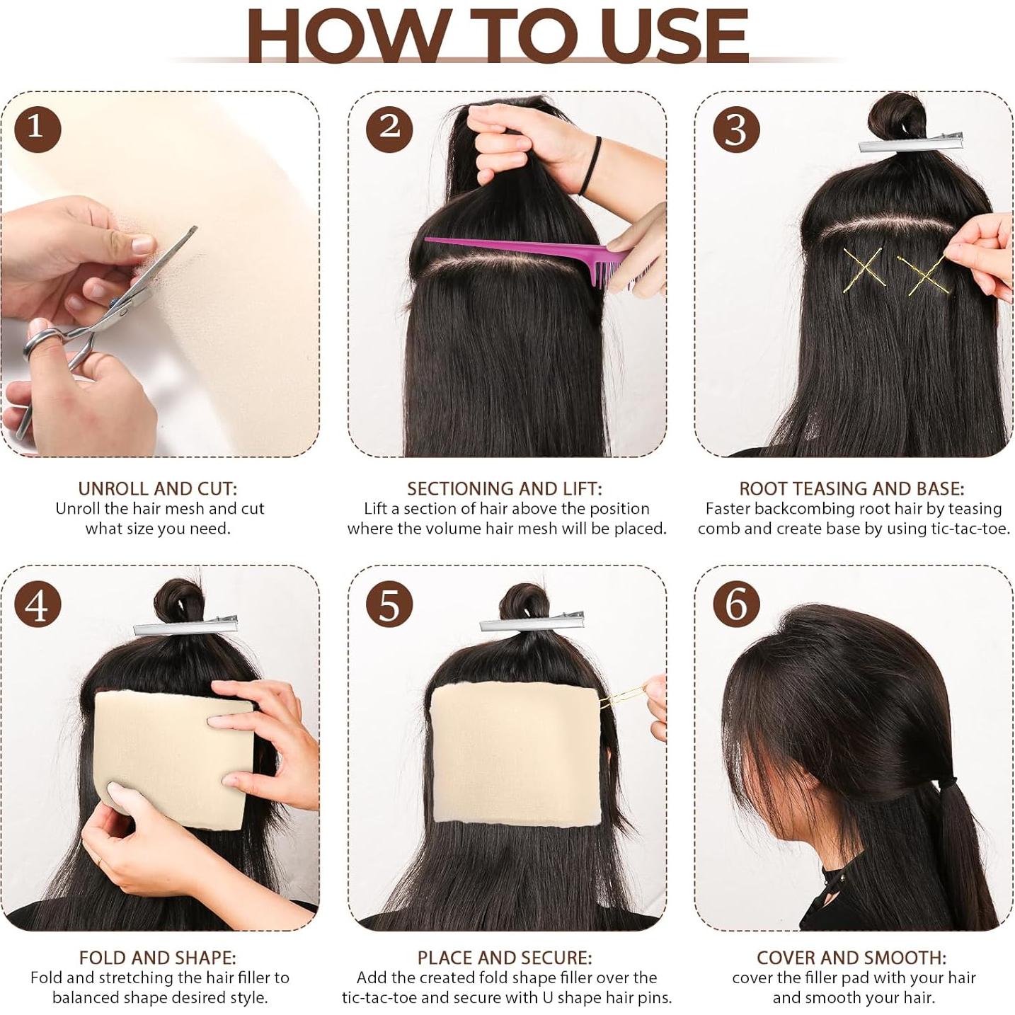 Kit de Esponja para Cabello Negro - Relleno y Moldeador de Moño