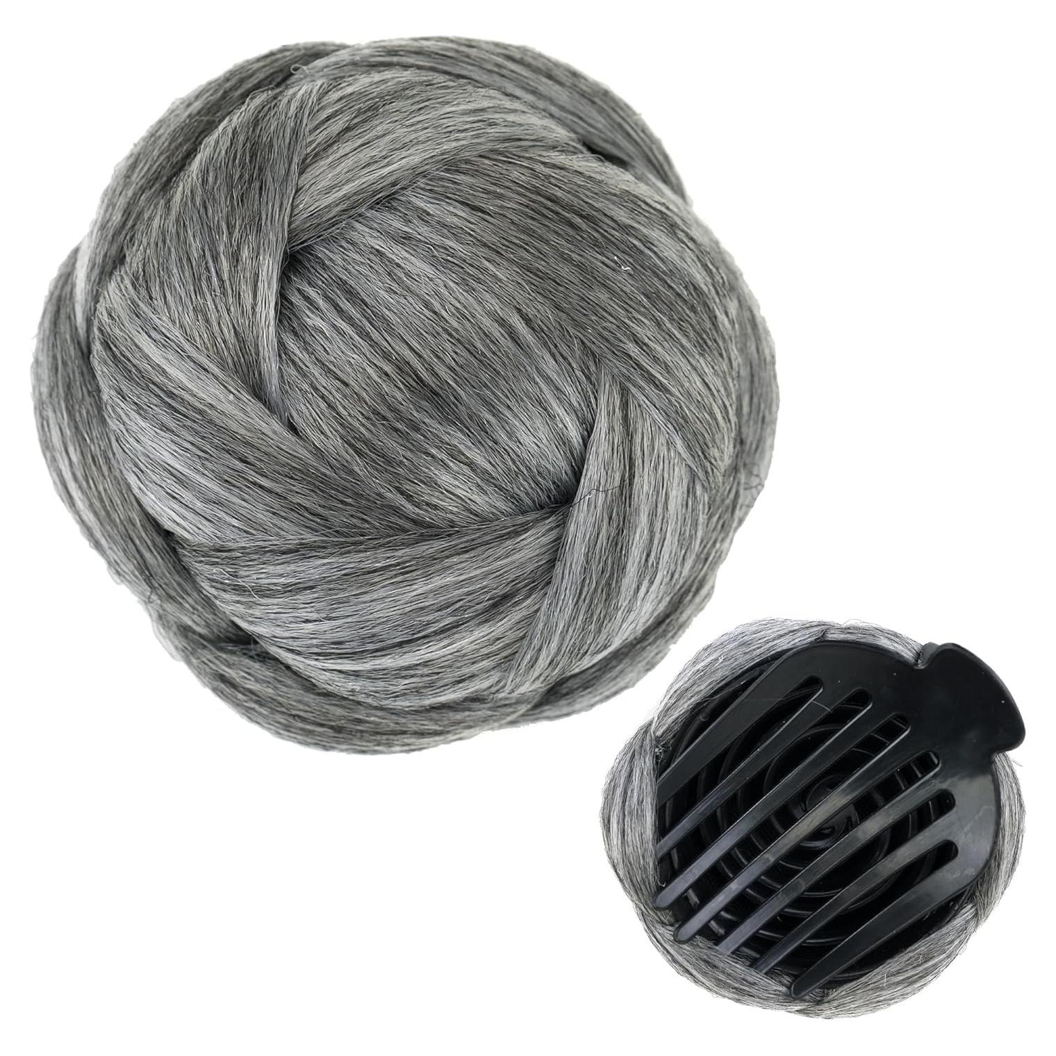 Chignon de Pelo Trenzado IMISSU Gris Accesorio para Cabello