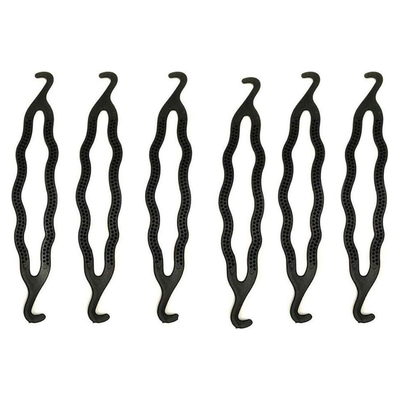 Hacedor de Moño de Plástico Negro Ericotry - 6 Piezas 21.5x3.8cm