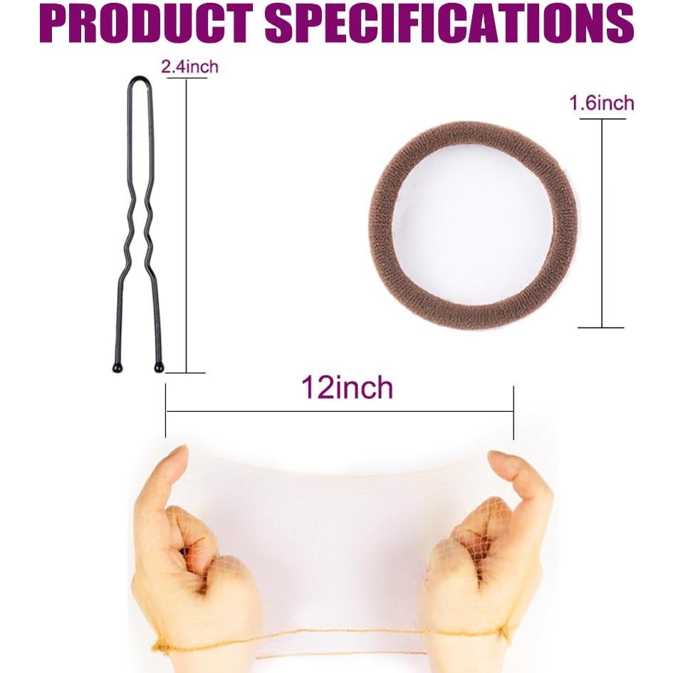 Kit de Hacer Moños para Niños - 2 Moldes + 10 Redes + 20 Horquillas