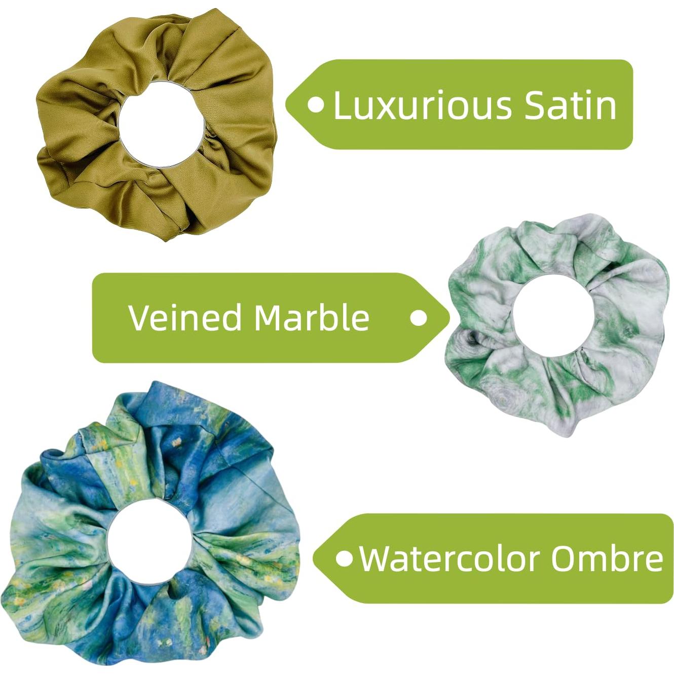 Scrunchies de satén sin daño YOYLEAYOY - 3 Pack 12.7-15.2 cm