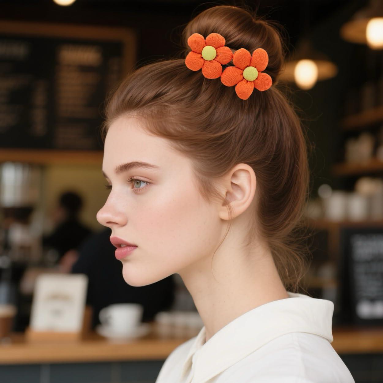 Hacedor de Moño de Flores Fosrisix - 2 Pcs, Púrpura/Naranja