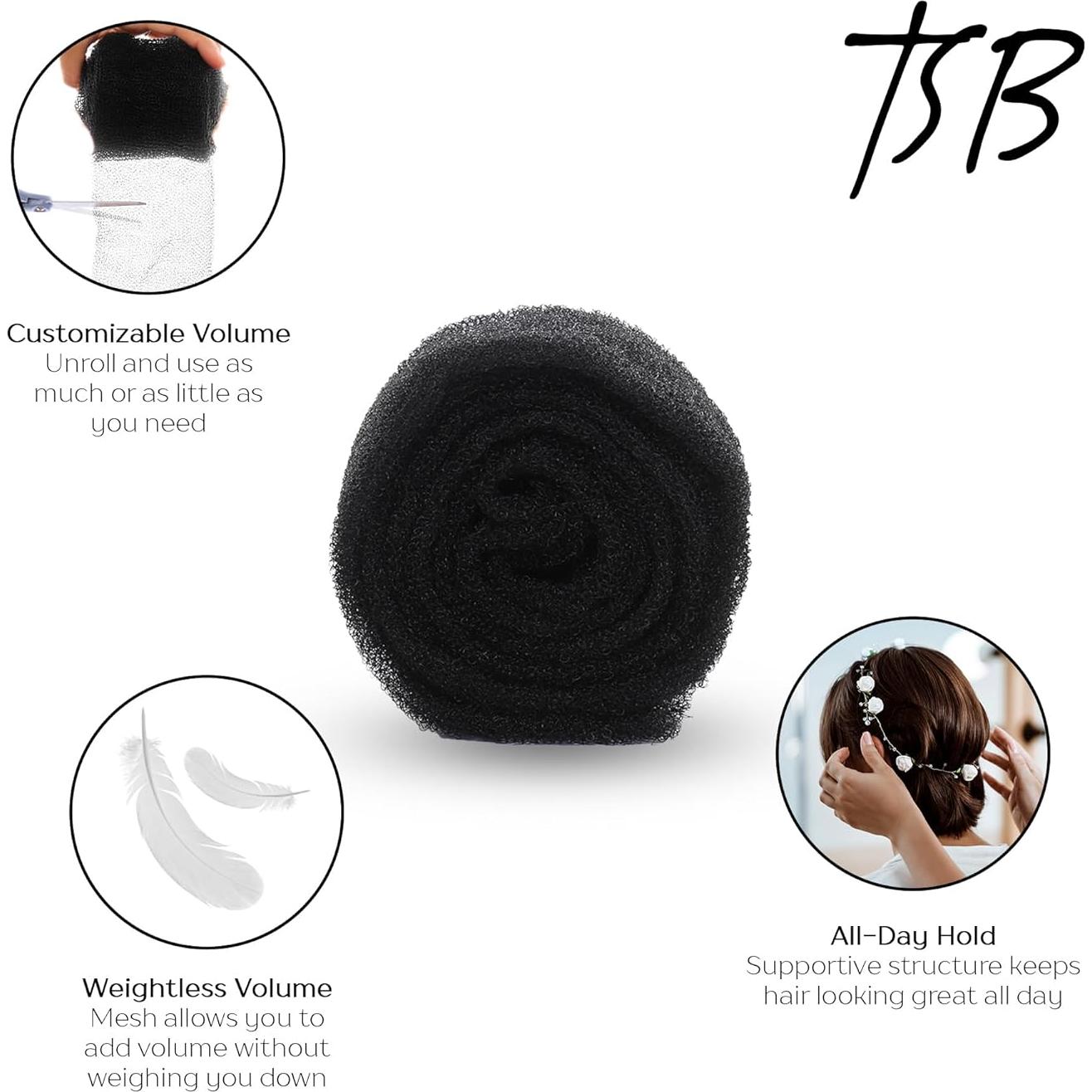 Rellenador de Cabello TSB Negro 1 Paquete - Volumen y Moño