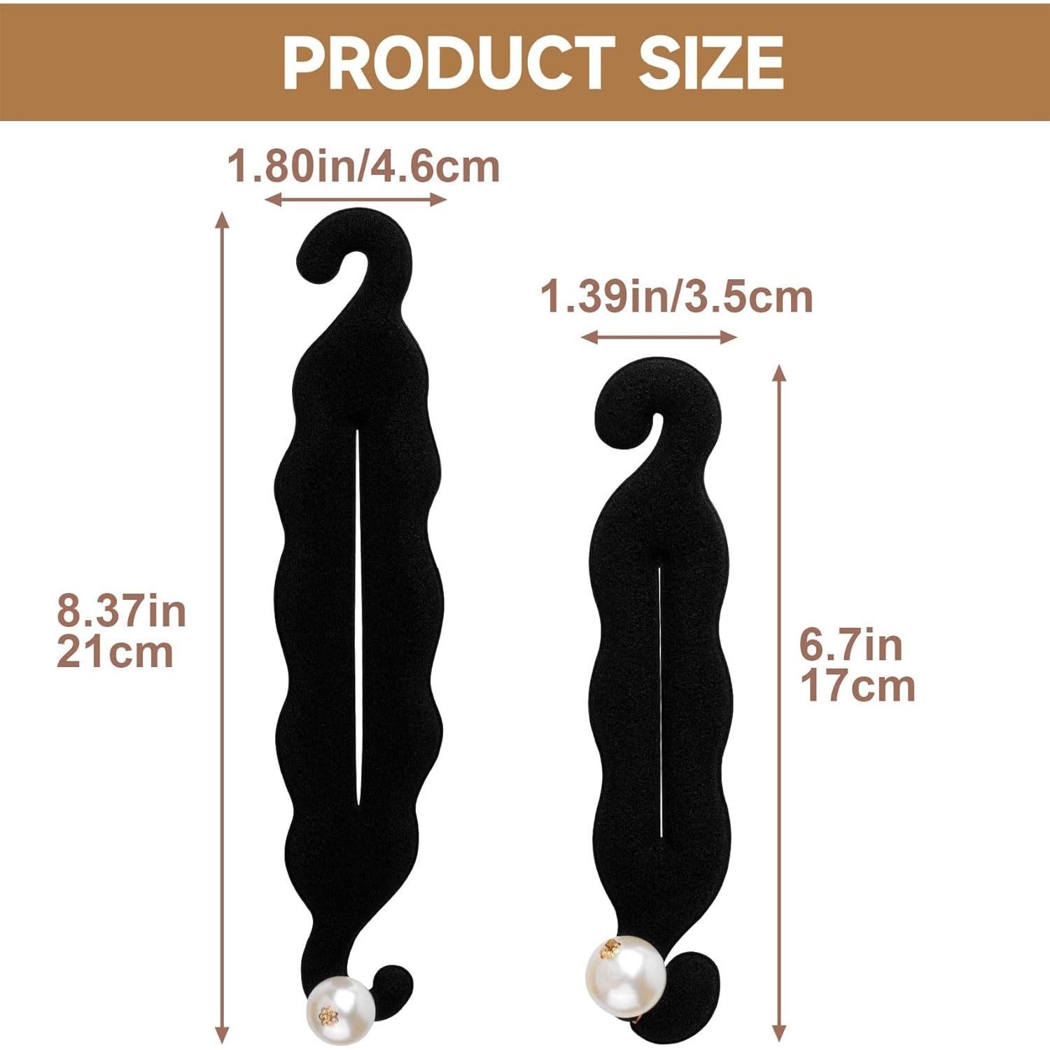 Hacedor de Moño CTEAKOP 2 Pcs Negro y Perla para Cabello
