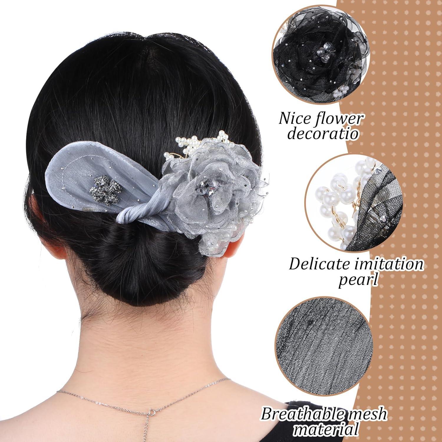 Clip de Cabello JIEYAO 2PCS Flores Bordadas Mano 36x9cm