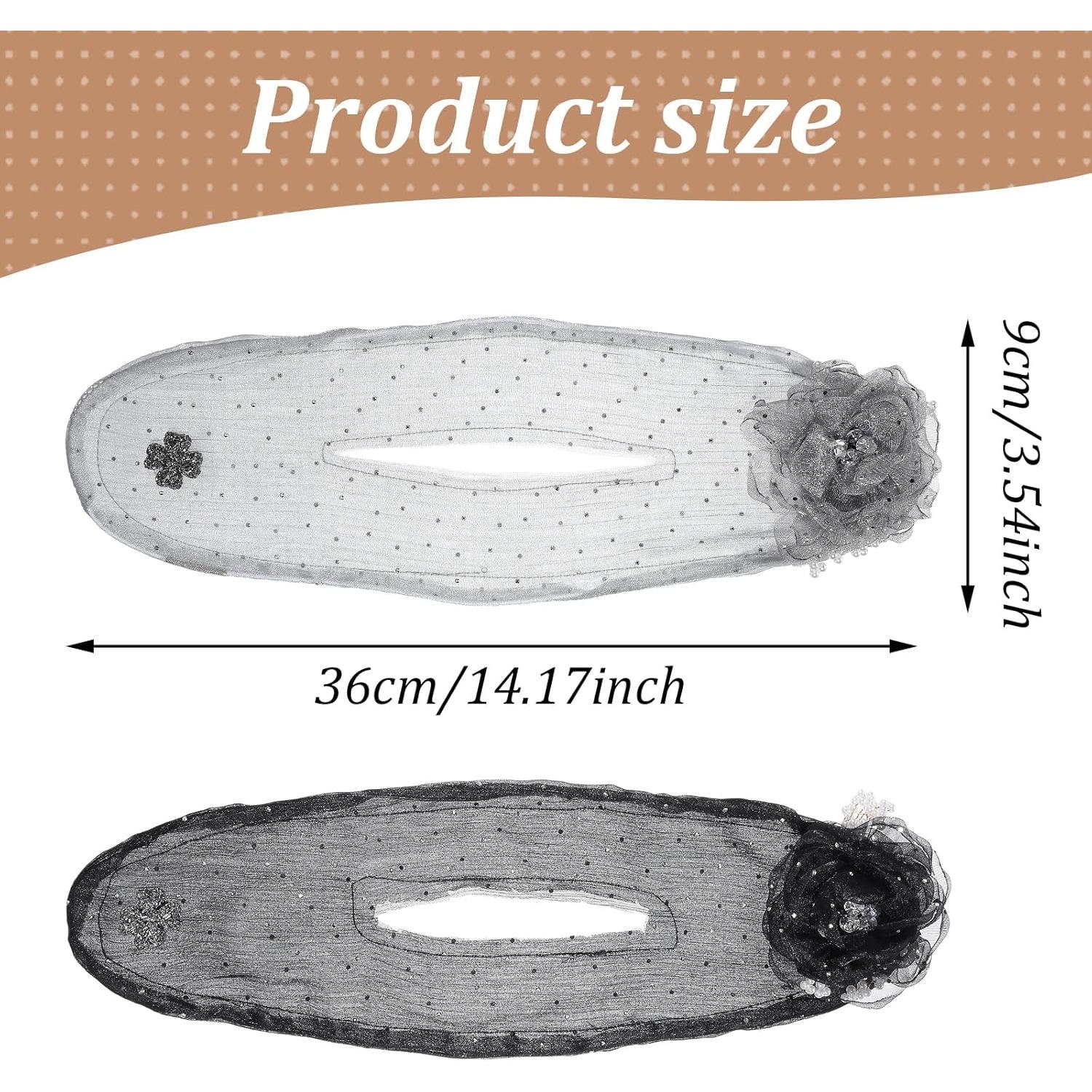 Clip de Cabello JIEYAO 2PCS Flores Bordadas Mano 36x9cm