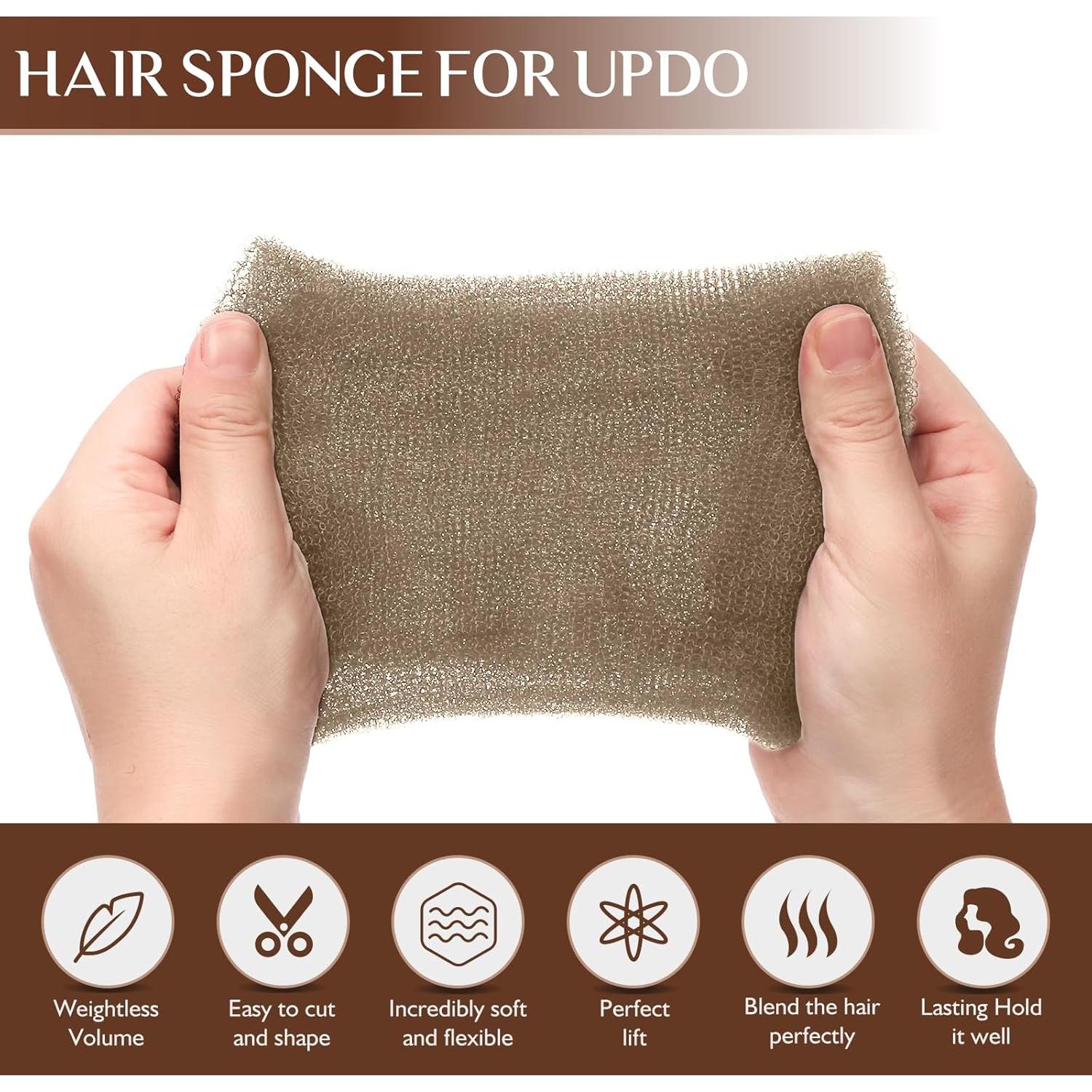 Esponja para Cabello YGQQOY Marrón Claro con Relleno y Horquillas