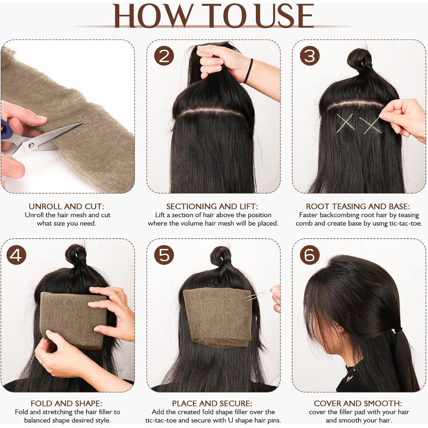 Esponja para Cabello YGQQOY Marrón Claro con Relleno y Horquillas