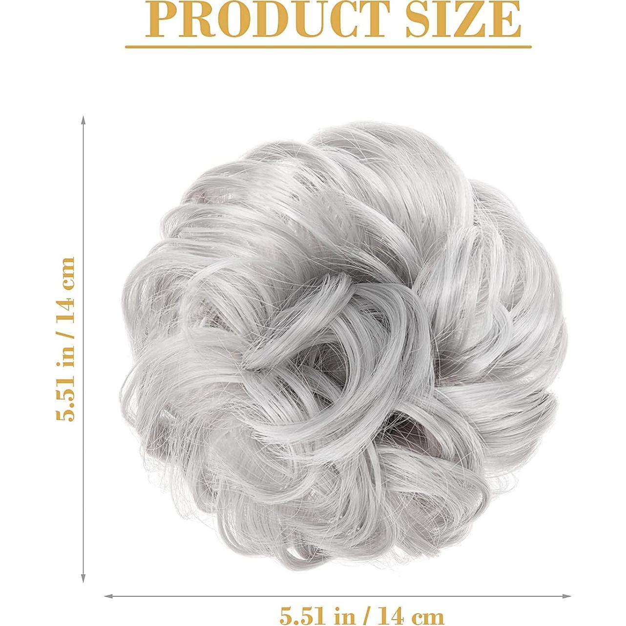 Moño Ondulado Gris Pwsap con Diademas y Horquillas - 33g