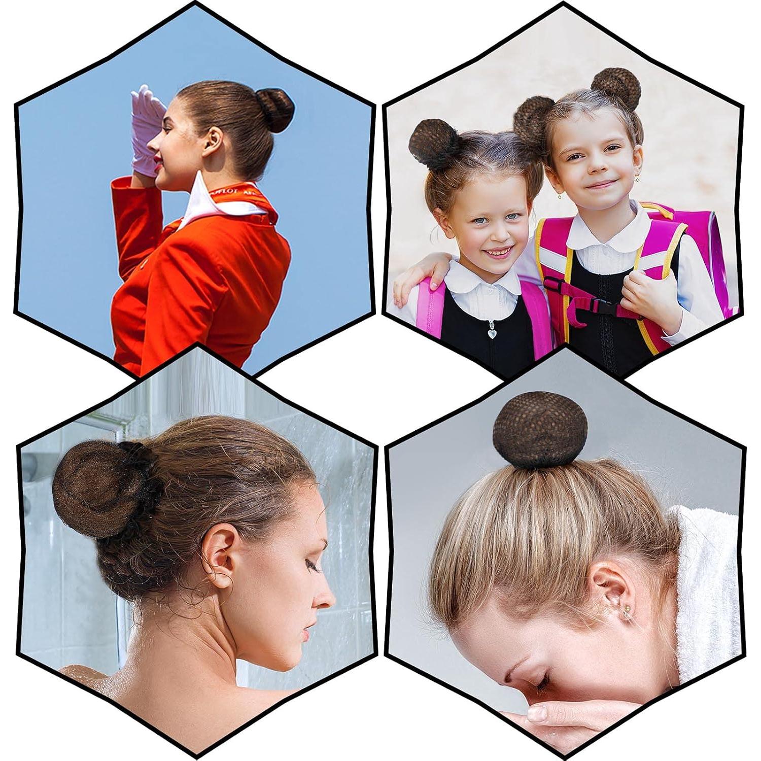 Redes de Cabello de Ballet Waydress 8 Pcs Estilo Natural