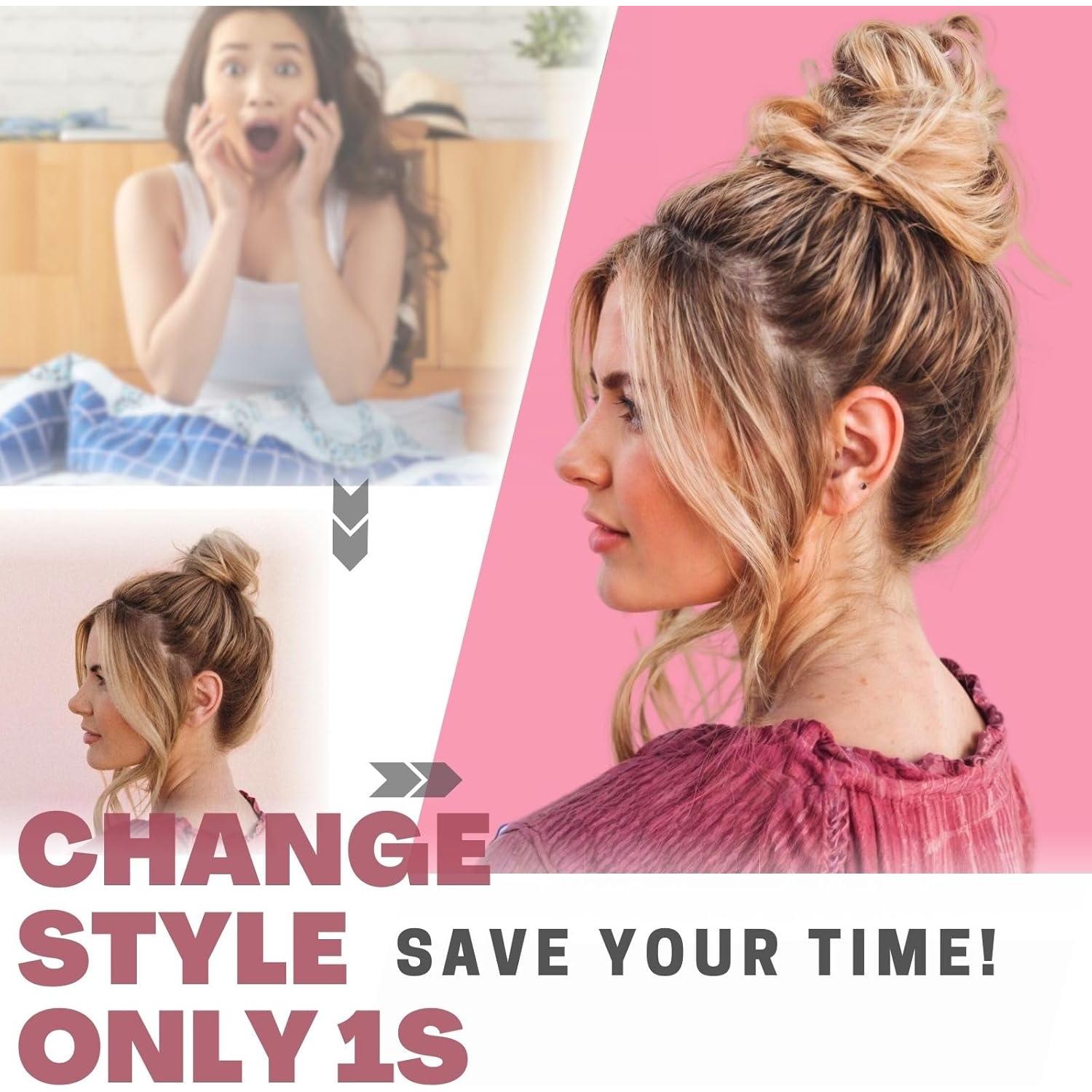 Pieza de cabello en moño desordenado MINGATEC 10.16cm Marrón