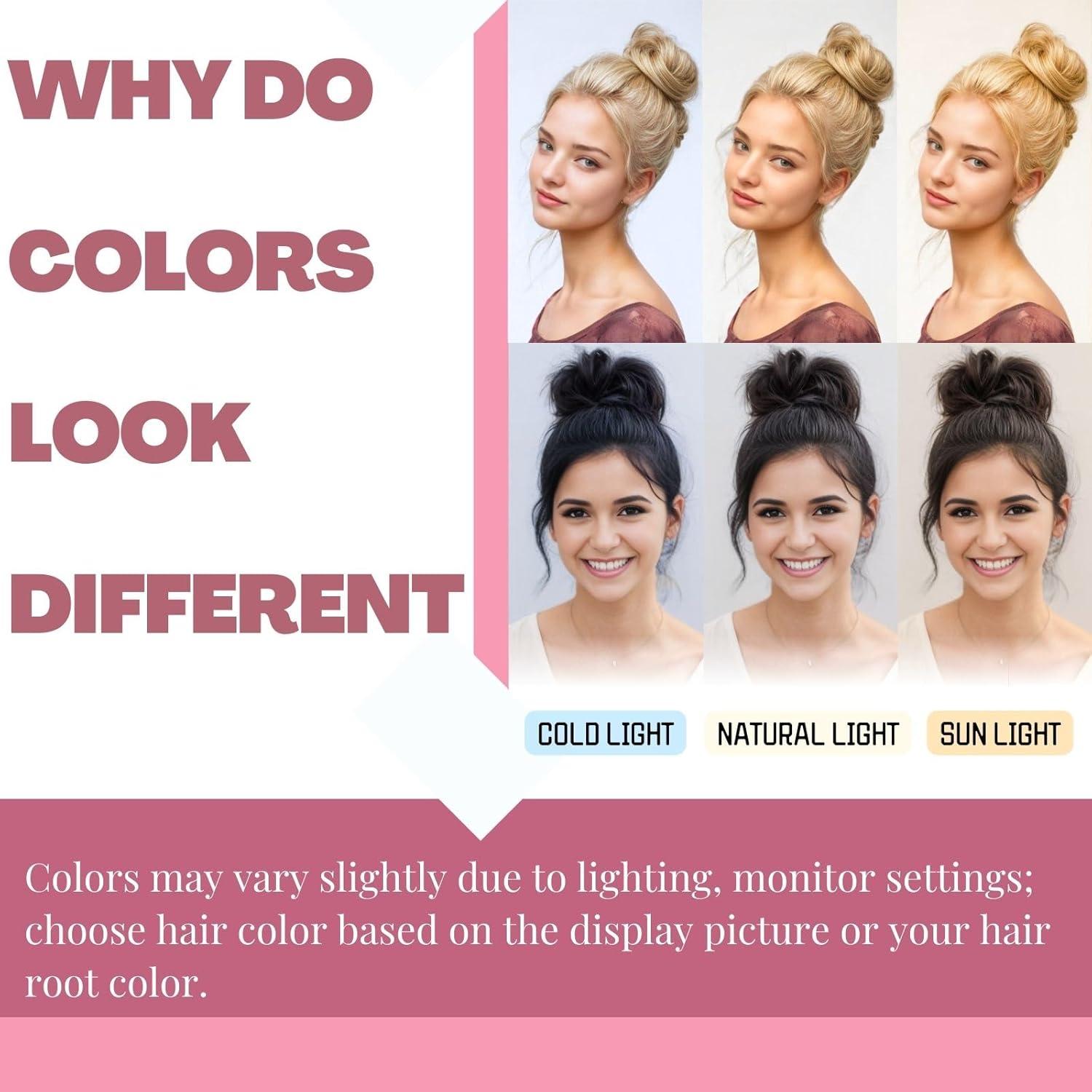 Pieza de cabello en moño desordenado MINGATEC 10.16cm Marrón