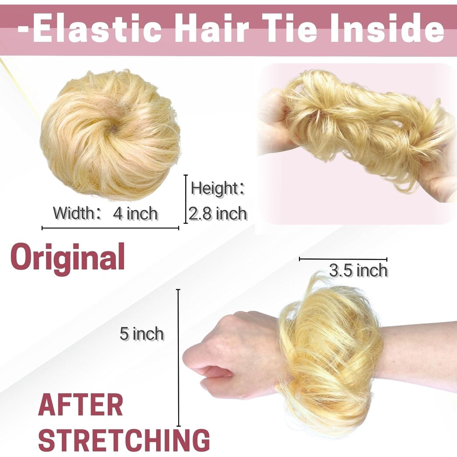 Pieza de cabello en moño desordenado MINGATEC 10.16cm Marrón