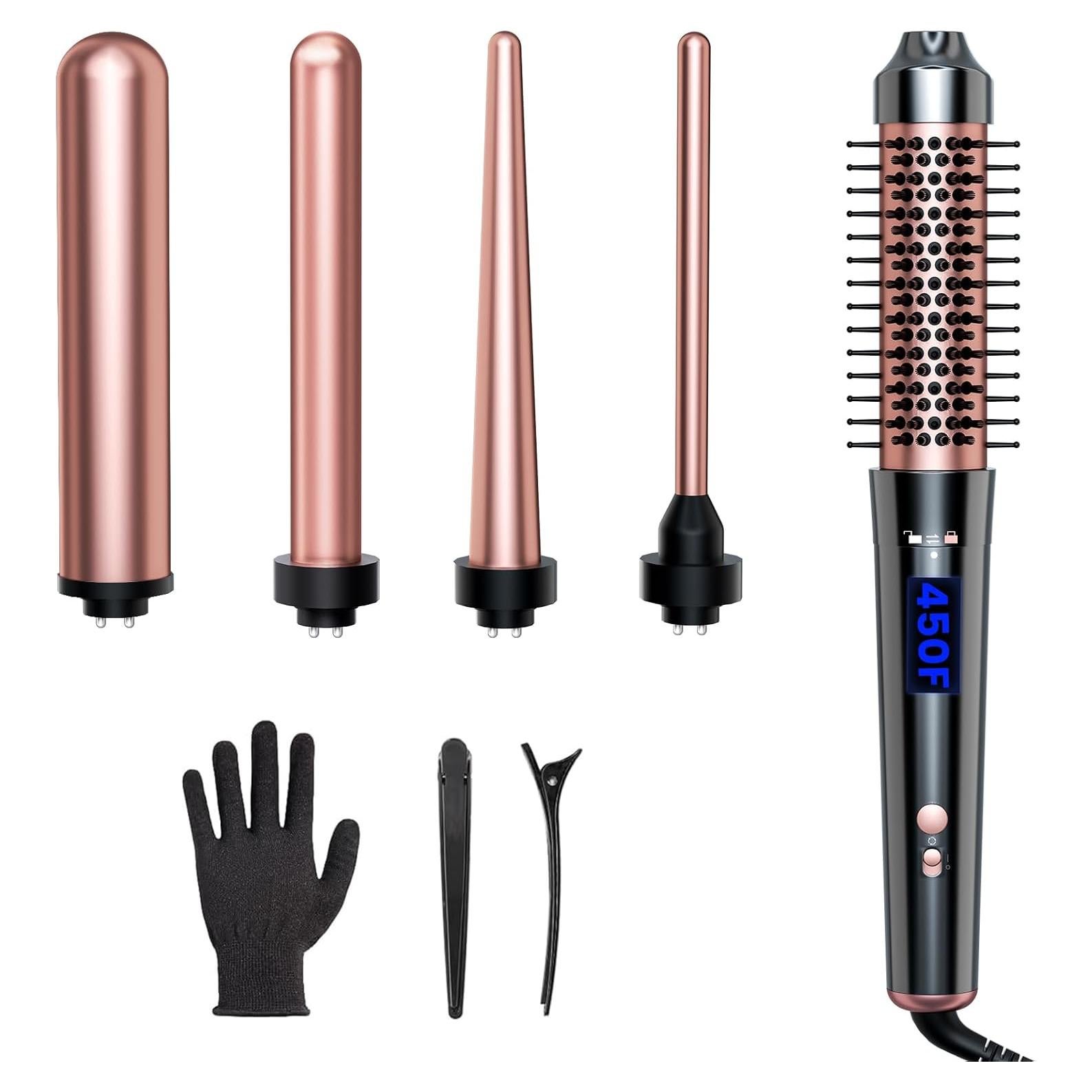 Rizador 5 en 1 Bo'laiya con Pantalla Digital y 4 Barriles