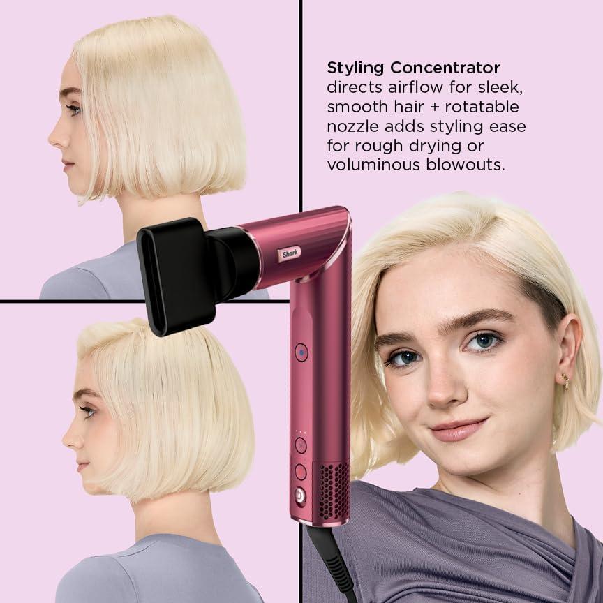 Secador y Multi-Estilizador Shark FlexStyle HD457CR, Cereza Negra