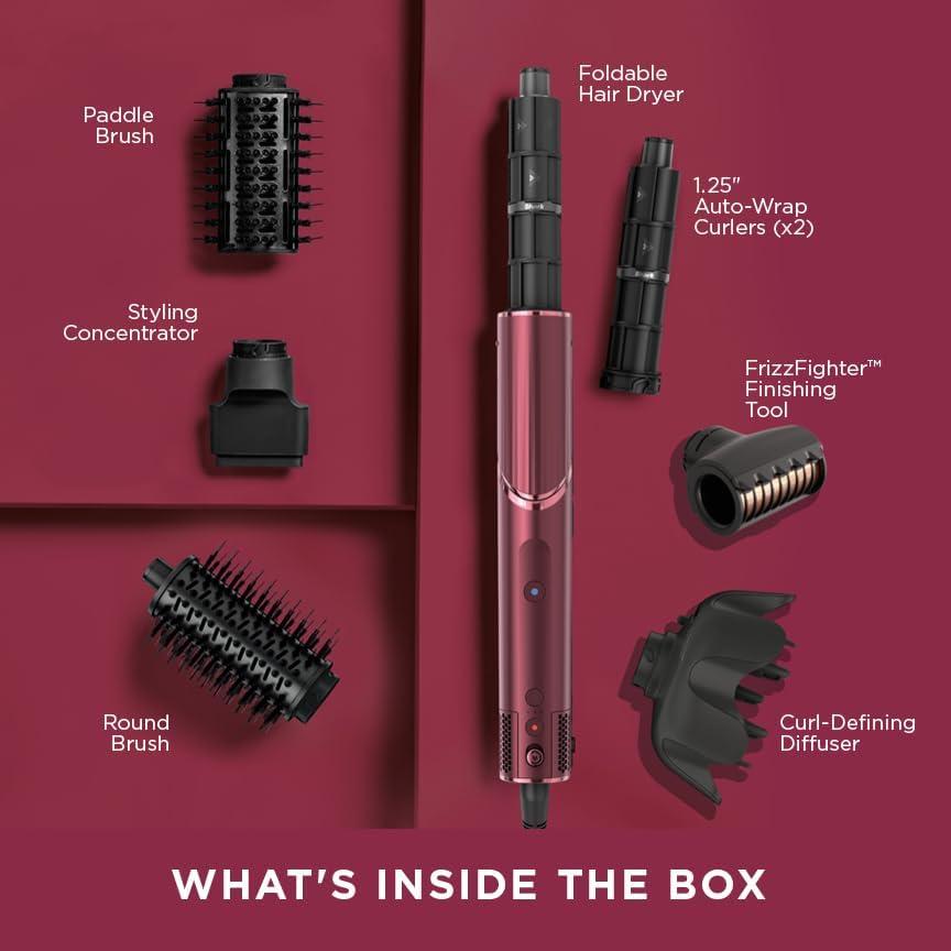 Secador y Multi-Estilizador Shark FlexStyle HD457CR, Cereza Negra