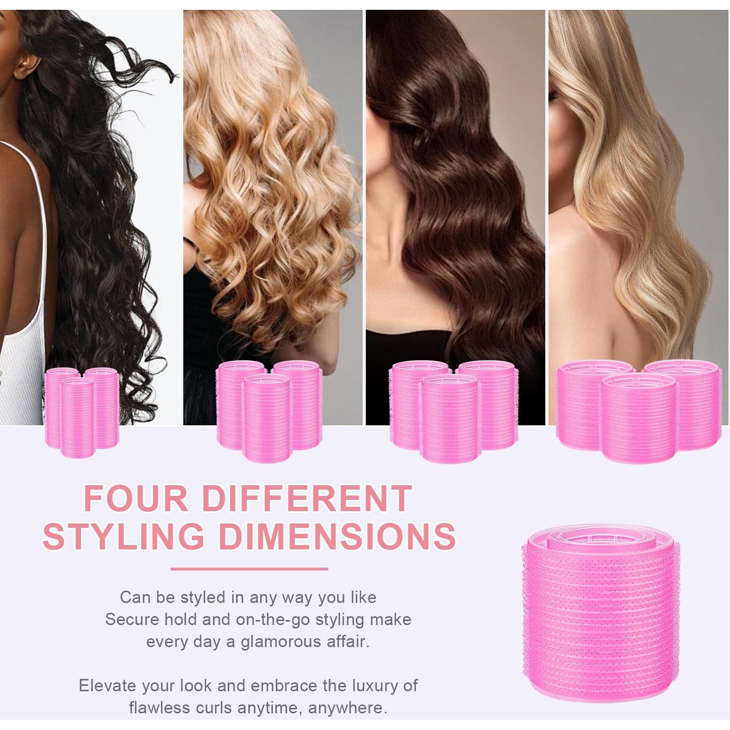 Juego de Rulos IKOCO Rosa 24 Piezas con Clips y Peine